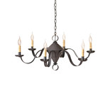 6-Arm Public House Chandelier in Kettle Black MADE in USA - £260.71 GBP