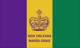 Mardi Gras New Orleans Tri Color 3&#39;x5&#39; Flag ROUGH TEX® 100D - $23.76