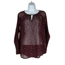 Old Navy Women&#39;s Keyhole Sheer Long Sleeved Print Blouse Size XS - £11.51 GBP