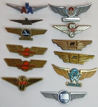 Junior Pilot Stewardess Crew Wings Lot of 12 - AA, Delta, Eastern, Unite... - $14.01