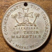 1937 Queensland King George VI Queen Elizabeth Majesties Coronation Medal - $13.99