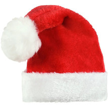 Plush Child Christmas Santa Claus Hat Value 11&quot; x 13&quot; Red White - £3.07 GBP