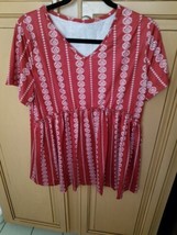 Women&#39;s Short Sleeve V-neck Shirt Size M - £15.18 GBP