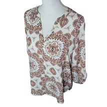 Maurices Sheer Floral Shirt Blouse Long Sleeve Womens Large Lightweight - £13.82 GBP