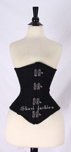 Twill High Quality Black Cotton Jean Corset - $1,332.36 MXN