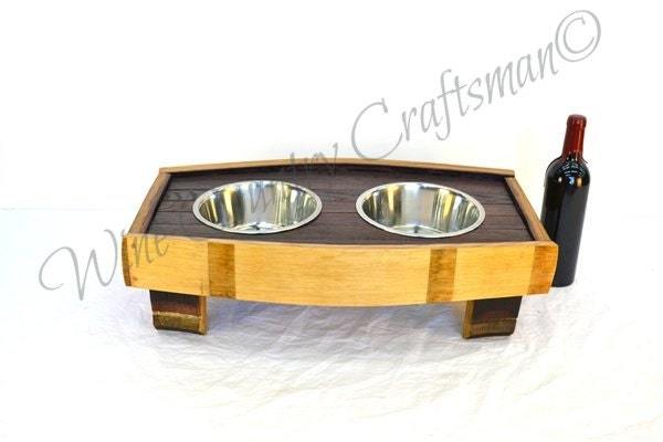 Elevated Wine Barrel Pet Feeder - Pardalis - Made from retired CA wine barrels - $169.99
