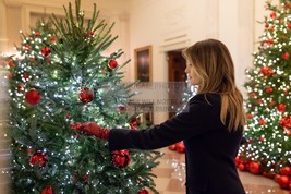 First Lady Melania Trump Reviewing Christmas Decorations White House 4X6 Photo - $8.99