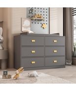 Dresser 6 Drawers With Baby Changing Table In White/Grey - £173.39 GBP