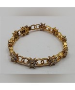 Vintage CZ, Gold over Flower Bracelet - €30,25 EUR