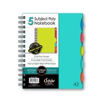 iScholar 5 Subject Poly Cover Double Wire Notebook, 8.35 x 6 Inches, Cover Color - £13.45 GBP