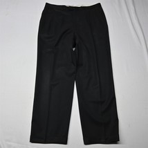 Pazoni 36x30 Black Italy Made 100% Wool Old Money Pleated Cuffed Dress Pants - $39.99