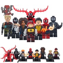 8pcs Superhero Marvel Spiderman Venom Carnage Deadpool Domino Cable Minifigures - £13.36 GBP