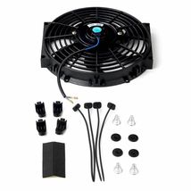 10" Slim Fan Push Pull Electric Radiator Cooling 12V Mount Kit Universal - $29.56