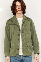 Vintage army French F1 olive field jacket combat coat surplus military retro  - £28.06 GBP