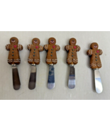 Vintage Christmas Gingerbread Cheese Spreaders Butter Knives Set Of 5 - $157.41 MXN
