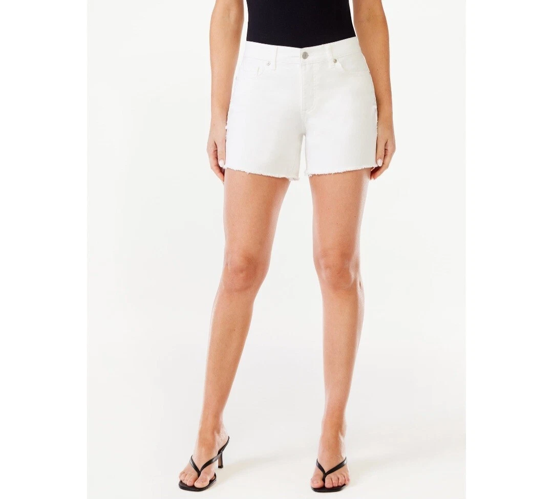 Sofia Jeans Women&#39;s Lila Relaxed Straight Mid Rise Destructed Hem Shorts - $15.00