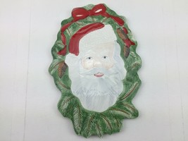 Vintage Santa Clause Ceramic Dish Plate Tray Made in Italy Numbered 7461 - £27.86 GBP