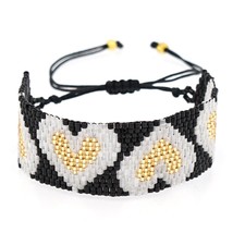 3 Piece Bracelet Set Fashion Jewelry Multi Strand Black Crystal Handmade Woven H - £26.29 GBP