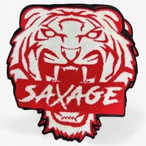 Lot of 12 New Embroidered Iron-on Red Roaring Tiger SAXAGE Large Patches - $27.75 CAD