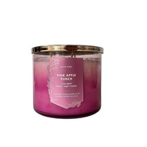 Bath &amp; Body Works Pink Apple Punch Scented 3 Wick Candle 14.5 oz - £28.24 GBP