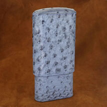 Brizard American Blue Jeans Ostrich Cigar Case, Cutter and Venezia Lighter  NIB image 2