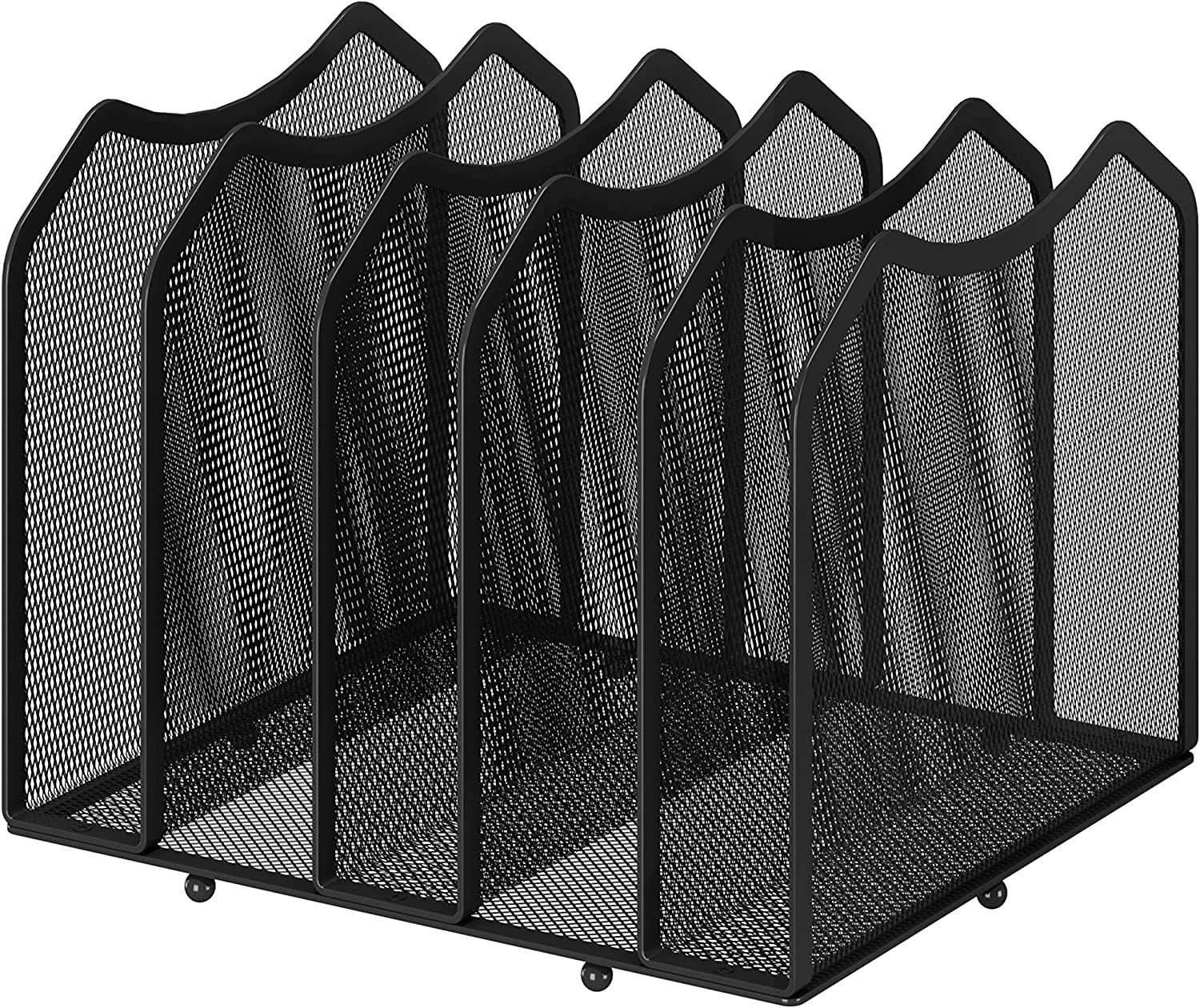 Black Simple Trending Mesh Desktop File Sorter Organizer, 5-Section Book... - $33.95