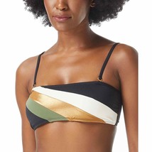 Vince Camuto Colorblock Bandeau Bikini Top Size XS Black Gold New - $29.65