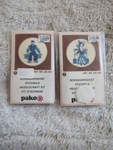 Pako Cross Stitch Kits with Wood Frames Blue Threads Farmer Worker Man A... - £9.42 GBP