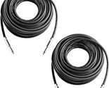 Yoico 2Pcs 25 Ft\. 1/4&quot; To 1/4&quot; Speaker Cables, Pair, 12 Gauge, 1/4 Male... - £36.15 GBP