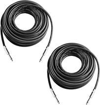 Yoico 2Pcs 25 Ft\. 1/4&quot; To 1/4&quot; Speaker Cables, Pair, 12 Gauge, 1/4 Male Inch - £36.82 GBP