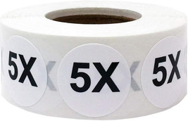 White Circle 5X Clothing Size Stickers for Retail Apparel 0.75 Inch 500 ... - $42.99