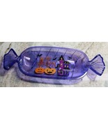 Halloween Candy Shaped Halloween Themed Clear Purple Candy Tray 11 Inche... - $14.73