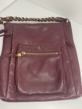 Elliott Lucca Gwen Dark Berry Leather Chain Strap Crossbody Shoulder Bag Wine - £12.39 GBP