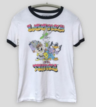 Looney Tunes Kids Grafitti Ringer T Shirt Medium Tweet Bugs Bunny Taz - £9.41 GBP