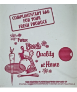 Ephemera 1970s Plastic Bag Farm Fresh Quality At Home 14x10 inches Red P... - £19.43 GBP