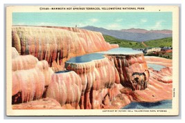 Mammoth Hot Springs Yellowstone National Park WY UNP Haynes Linen Postcard Y11 - £2.32 GBP