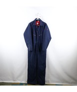 Vtg 70s Streetwear Mens 44R Distressed Insulated Work Coveralls Bibs Blu... - $1,481.81 MXN