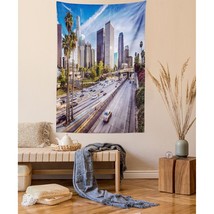 Travel Tapestry Twin Size, Downtown Cityscape Of Los Angeles California Usa Aven - £30.83 GBP