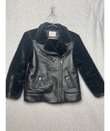 Zara Girls Faux Leather Moto Jacket Faux Fur Sleeves 10 Youth Baddie Rock - $32.99