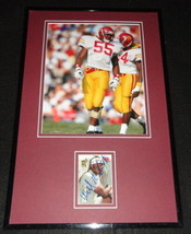 Willie McGinest Signed Framed Rookie Card &amp; Photo Display Patriots USC - £54.20 GBP