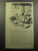 1957 Cartoon by Robert Day - Hello to Harry, Alice, Flo, Don, Linda and Len - £14.27 GBP