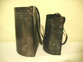 Country Living Hanging Buckets in Distressed Metal image 4