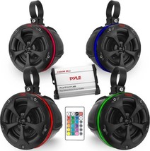 Pyle 4” Waterproof Off-Road Speakers with Rgb Lights &amp; 4-Channel Amplifi... - $1,173.61 MXN