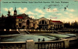 1909 ALASKA-YUKON-PACIFIC Expo POSTCARD-CASCADES &amp; Mfg. Buildings, Seattle BK61 - £3.10 GBP