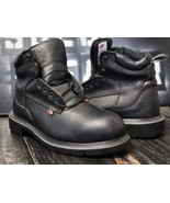 Red Wing Shoes USA 2213 Black Leather Steel Toe Boots Men 7.5 Women 9 EE... - $204.00 CAD