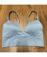 Athleta Womens Light Blue Longline Tank Ribbed Sports Bra Size Medium Mu... - £19.87 GBP