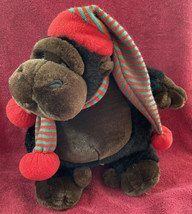 Vintage Walmart Gorilla Monkey Ape Christmas Holiday Knit Hat Scarf Scratching - £13.58 GBP