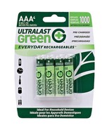 Ultralast ULGED4AAA Green Everyday Rechargeables AAA NiMH Batteries, 4 pk - $945.91 MXN