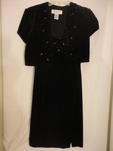 J R Nites Caliendo Black Velvety Crop Jacket Dress Fancy Event / Mother ... - $819.74 MXN