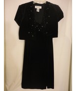 J R Nites Caliendo Black Velvety Crop Jacket Dress Fancy Event / Mother ... - $43.99